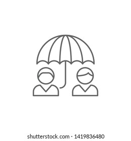 umbrella friendship outline icon. Elements of friendship line icon. Signs, symbols and vectors can be used for web, logo, mobile app, UI, UX