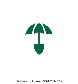 Umbrella Gartengestaltung Logo Design. Vektorgrafik
