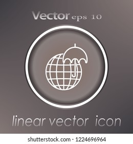 Umbrella, globe, icon, vector illustration