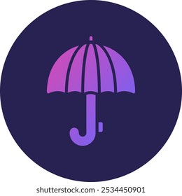 Umbrella Glyph Circle Gradient Icon
