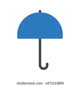 umbrella glyph colour vector icon