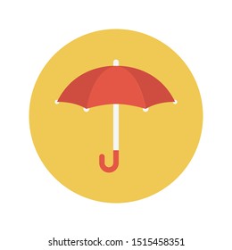 umbrella glyph flat vector icon