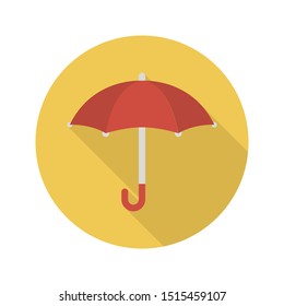 umbrella glyph flat vector icon