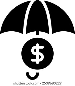 umbrella glyph icon illustration vector