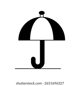 umbrella glyph icon with white background vector stock illustration