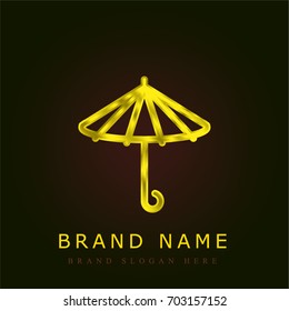 Umbrella golden metallic logo