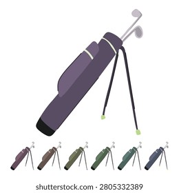 umbrella golf bag cartoon. rangefinder divot, tool marker, hat socks umbrella golf bag sign vector 