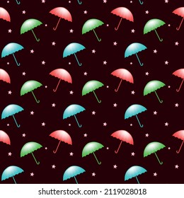 umbrella gradient star surface blue green red sparkle burgundy pattern background decoration wallpaper fashion digital print textile eps 10 vector