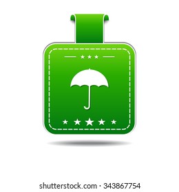 Umbrella Green Vector Icon Design