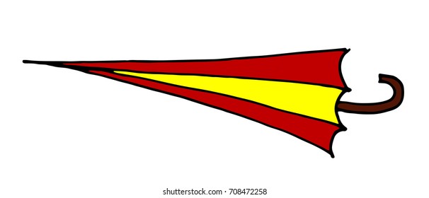 Umbrella hand drawing cartoon sketch vector illustration in doodle style