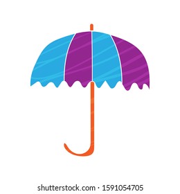 Umbrella Hand drawn design vector with color textures. unique elements and icons