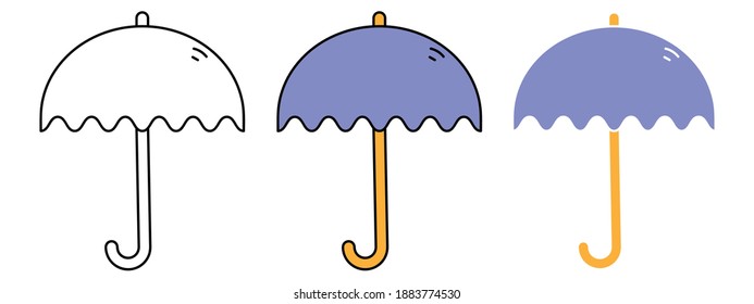 umbrella hand drawn design vector illustration