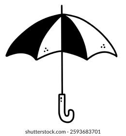 Umbrella Hand drawn line art Paris Illustration