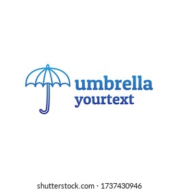 umbrella hand drawn logo design. gradient color