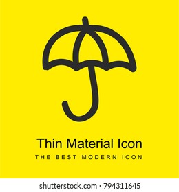 Umbrella hand drawn opened outline bright yellow material minimal icon or logo design