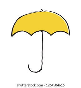 Umbrella hand drawn outline doodle icon. Vector illustration