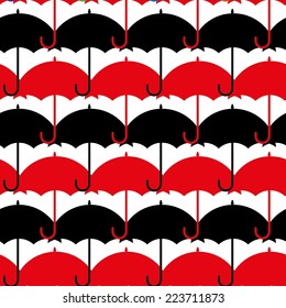 Umbrella hand drawn seamless pattern  caption