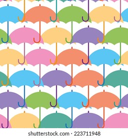 Umbrella hand drawn seamless pattern  caption