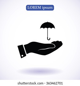 umbrella with hand icon
