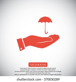 umbrella with hand icon