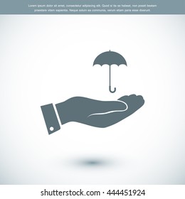umbrella with hand icon