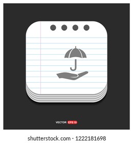 Umbrella in hand icon - Free vector icon