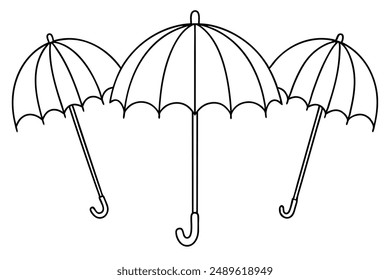 Umbrella Handle line art draft model design