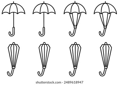 Umbrella Handle line art graphic brush detail