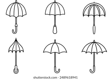 Umbrella Handle line art pattern shape detail