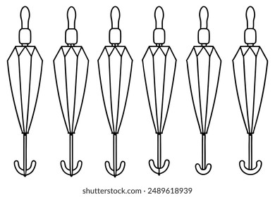 Umbrella Handle line art pencil sketch shape