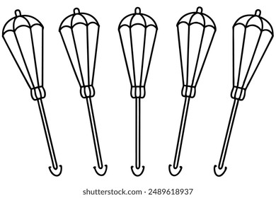Umbrella Handle line art technique sketch
