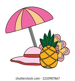 umbrella hat pineapple flower tropical summer