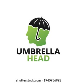 Umbrella head logo template design