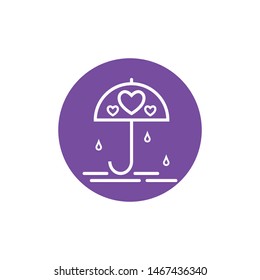 Umbrella with hearts logo template vector icon illustration design