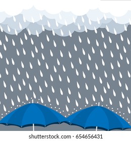 umbrella heavy rain cloud vector