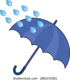 Umbrella and heavy rain illustration