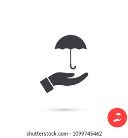 umbrella in his hand icon