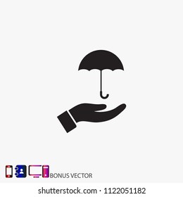 umbrella in his hand icon