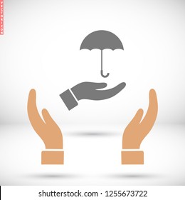 umbrella in his hand icon