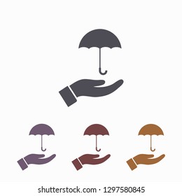 umbrella in his hand icon