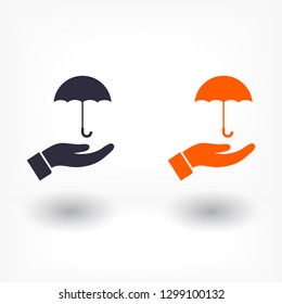umbrella in his hand icon
