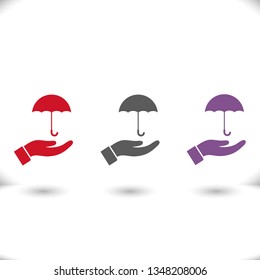 umbrella in his hand icon