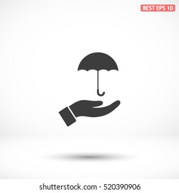 umbrella in his hand icon