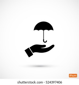 umbrella in his hand icon