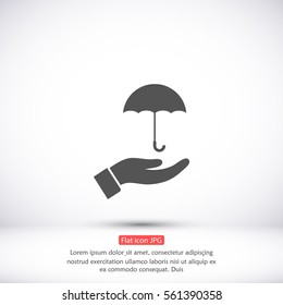 umbrella in his hand icon