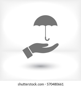 umbrella in his hand icon