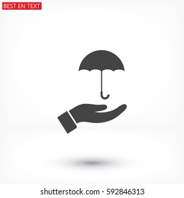 umbrella in his hand icon