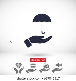 umbrella in his hand icon