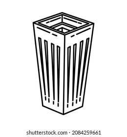 Umbrella Holder Part of Furniture and Home Decoration Hand Drawn Icon Set Vector.