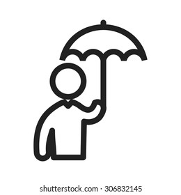 Umbrella, holding, protection icon vector image. Can also be used for activities. Suitable for use on web apps, mobile apps and print media.